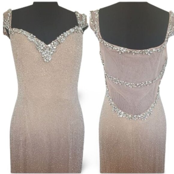WOW Luxury Couture Party Prom Wedding Evening Cocktail Beaded Runway Gown Dress - Picture 3 of 16